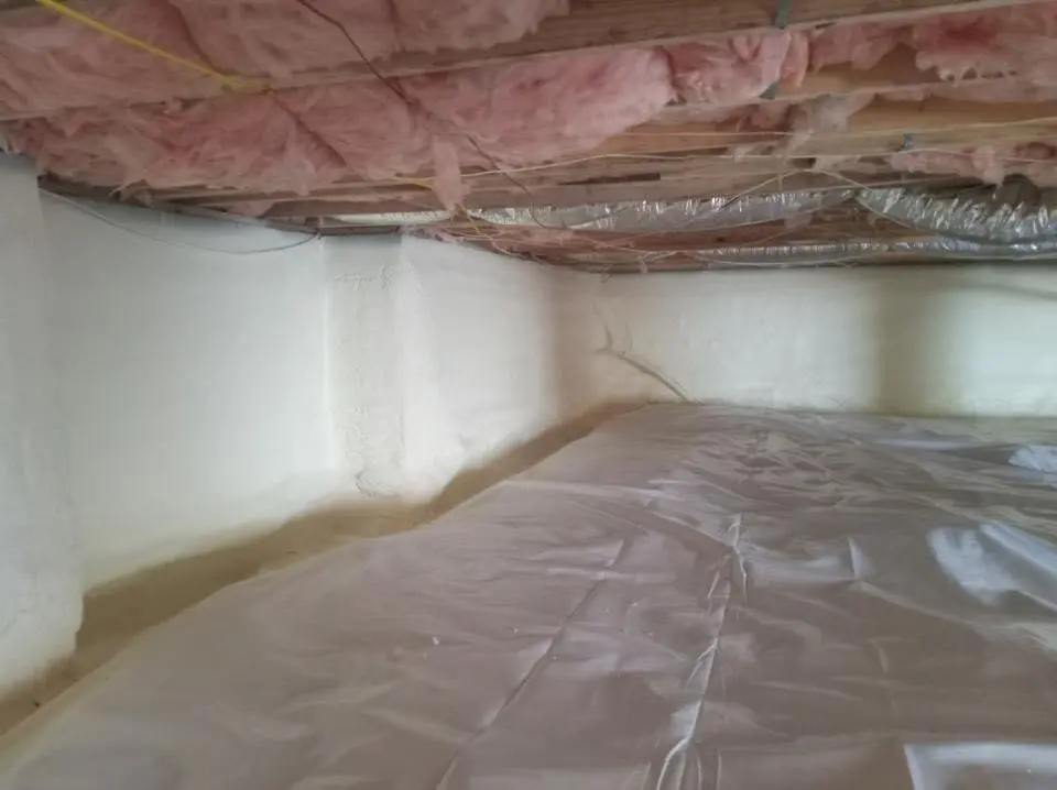Crawl space encapsulation with closed-cell spray foam for Attic Insulation in Concord